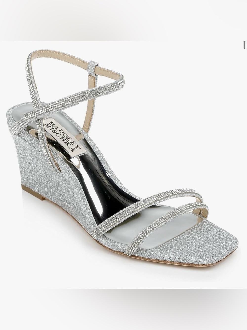 Badgley Mischka Women's Unity Wedge Sandal SZ 8.5 in Silver